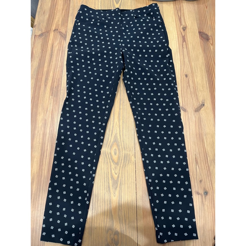 RLX Ralph Lauren Women's Navy Geometric Print Stretch‎ Golf Pants Size 8